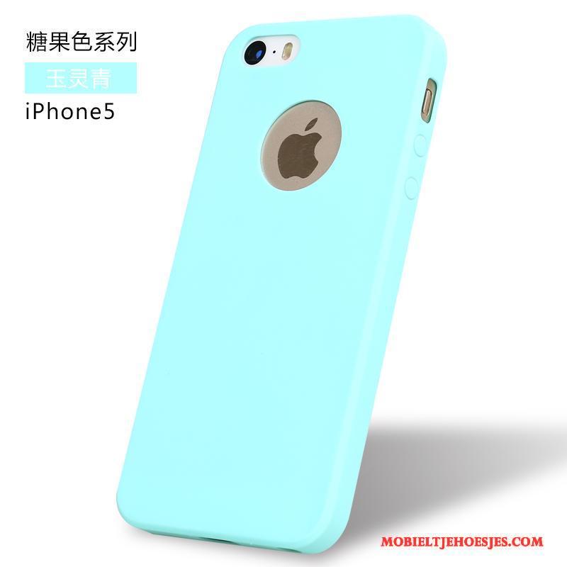 iPhone Se Hoesje Trend All Inclusive Geel Blauw Siliconen Hoes Mobiele Telefoon