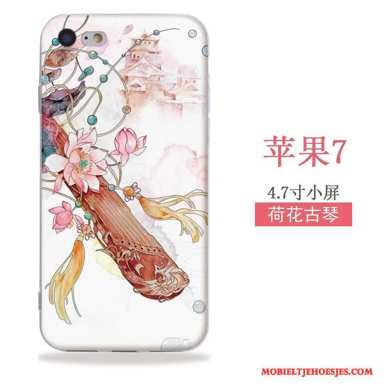 iPhone Se Hoesje Wind Chinese Stijl Reliëf Hanger Siliconen Zacht Hoes