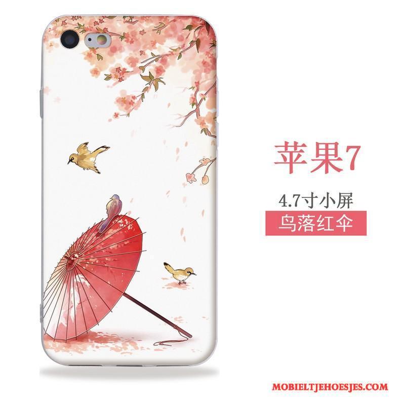 iPhone Se Hoesje Wind Chinese Stijl Reliëf Hanger Siliconen Zacht Hoes