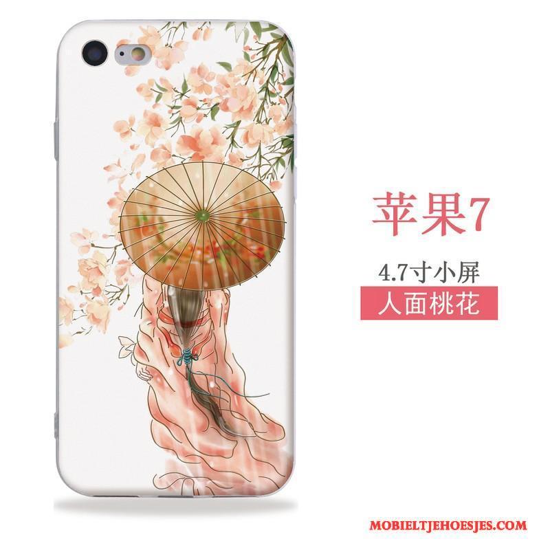 iPhone Se Hoesje Wind Chinese Stijl Reliëf Hanger Siliconen Zacht Hoes