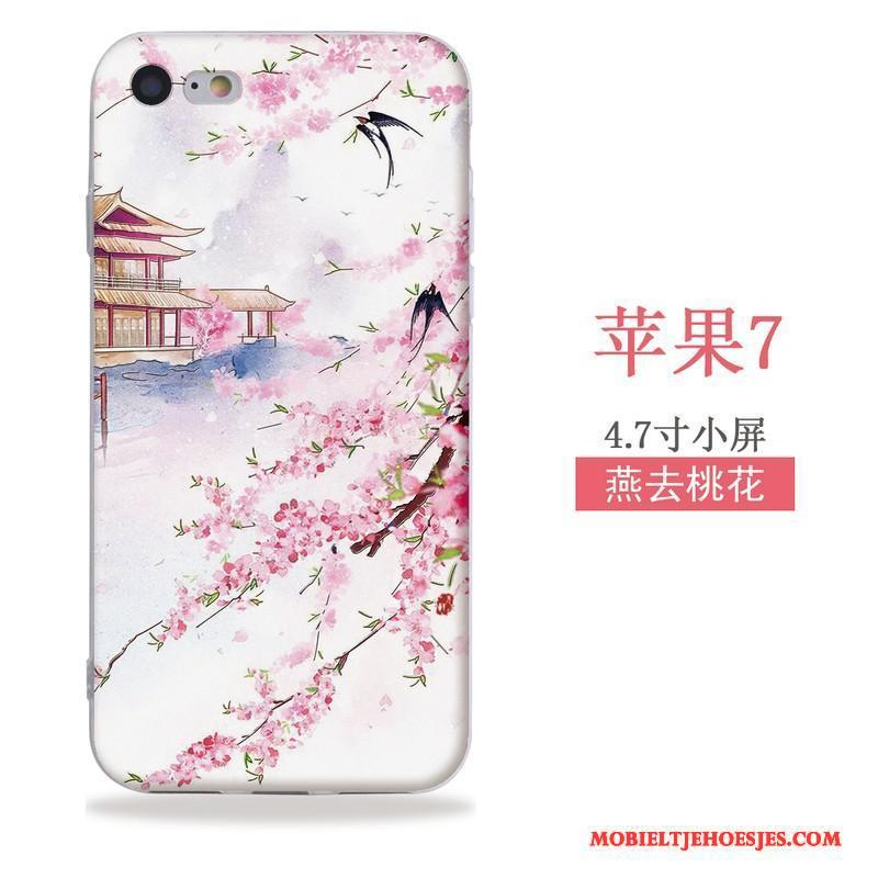 iPhone Se Hoesje Wind Chinese Stijl Reliëf Hanger Siliconen Zacht Hoes