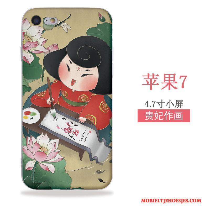 iPhone Se Hoesje Wind Chinese Stijl Reliëf Hanger Siliconen Zacht Hoes