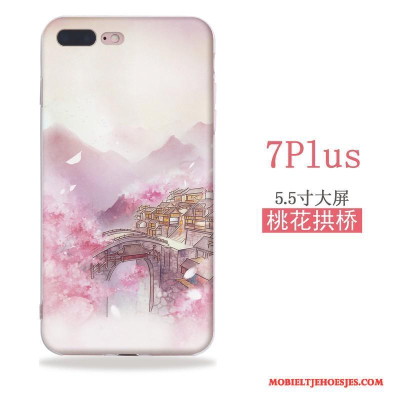 iPhone Se Hoesje Wind Chinese Stijl Reliëf Hanger Siliconen Zacht Hoes