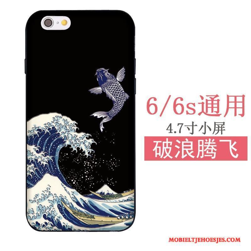 iPhone Se Hoesje Zacht All Inclusive Kat Japans Zwart Siliconen Blauw