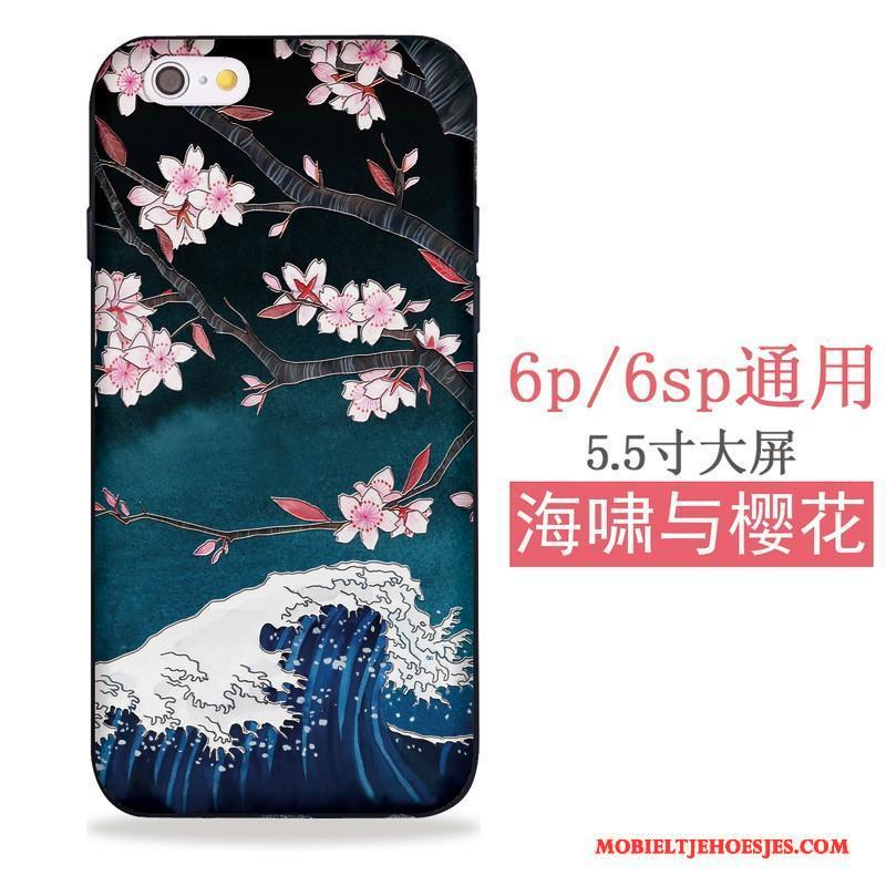 iPhone Se Hoesje Zacht All Inclusive Kat Japans Zwart Siliconen Blauw