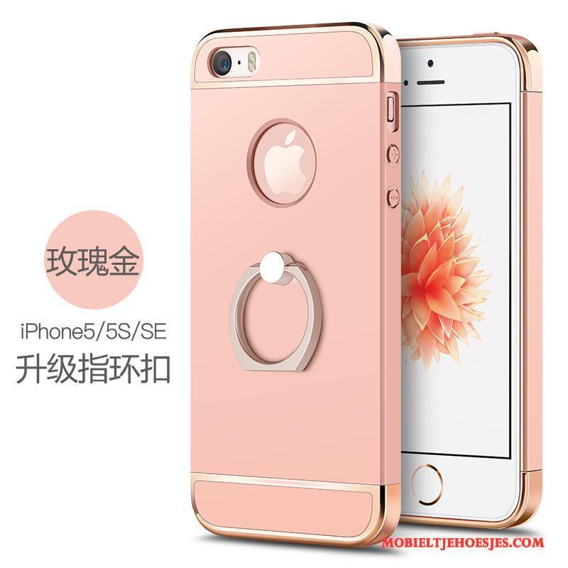 iPhone Se Rose Goud Bescherming Hoesje Hard Telefoon Anti-fall Ring