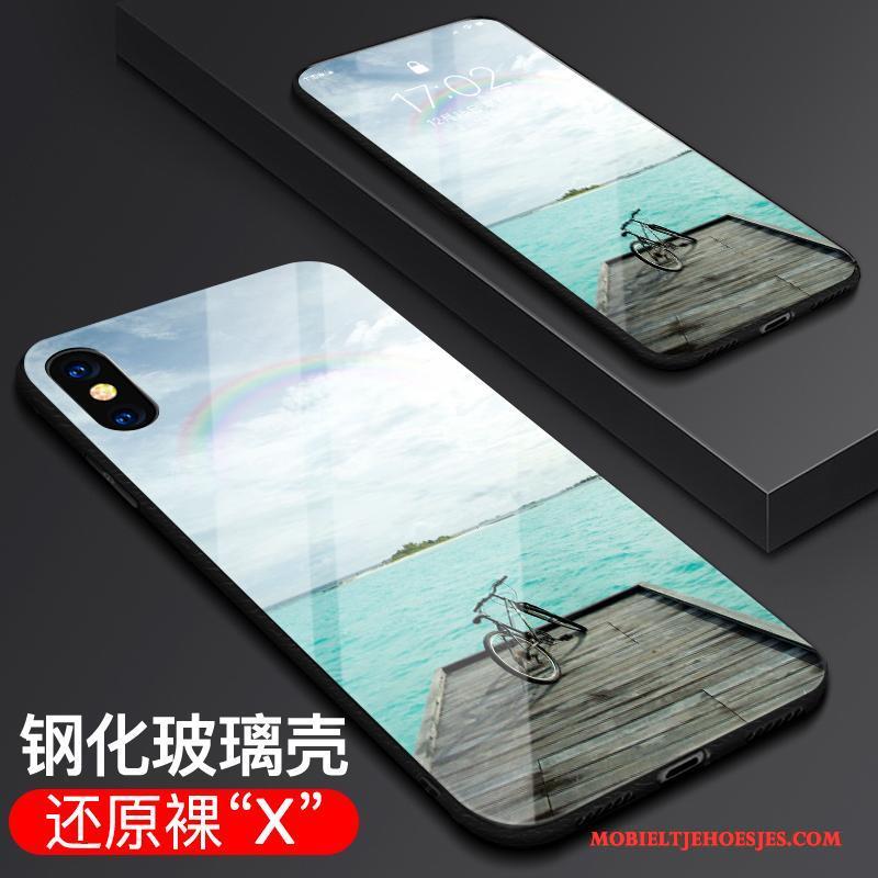 iPhone X Bescherming Hoesje Telefoon Purper Glas Anti-fall Nieuw All Inclusive