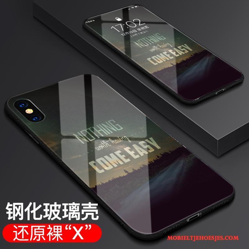 iPhone X Bescherming Hoesje Telefoon Purper Glas Anti-fall Nieuw All Inclusive