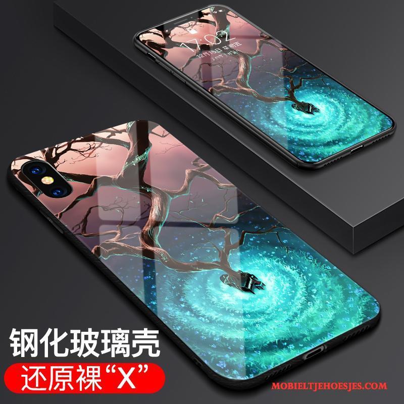 iPhone X Bescherming Hoesje Telefoon Purper Glas Anti-fall Nieuw All Inclusive