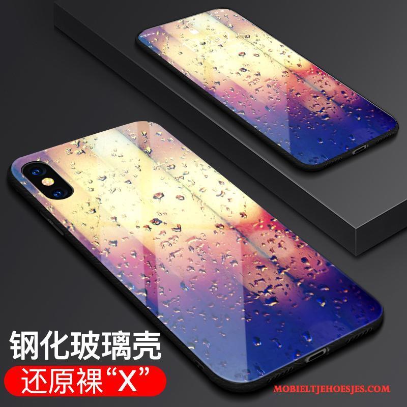 iPhone X Bescherming Hoesje Telefoon Purper Glas Anti-fall Nieuw All Inclusive