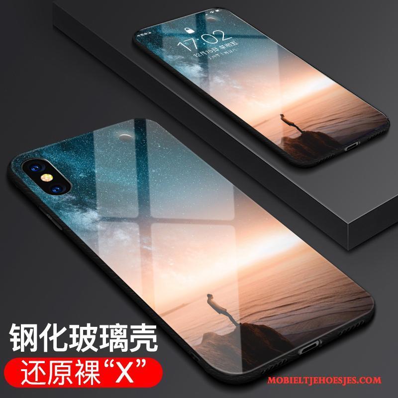 iPhone X Bescherming Hoesje Telefoon Purper Glas Anti-fall Nieuw All Inclusive