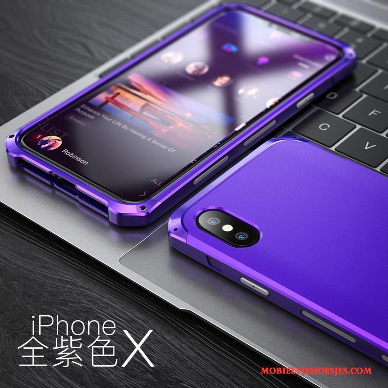 iPhone X Blauw Nieuw Schrobben Hoesje Telefoon All Inclusive Trend Anti-fall