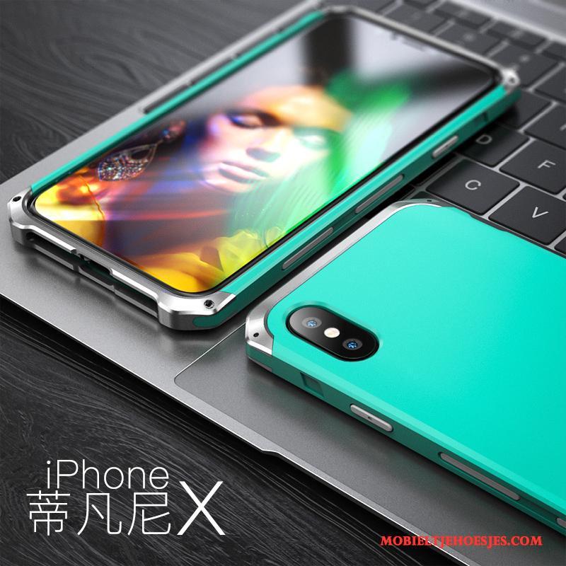 iPhone X Blauw Nieuw Schrobben Hoesje Telefoon All Inclusive Trend Anti-fall