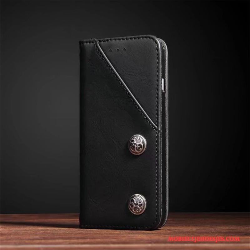 iPhone X Echt Leer Folio Hoes Hoesje Telefoon Kwaliteit Leren Etui Vintage