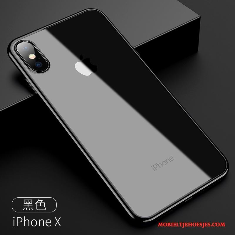 iPhone X Hoes Hoesje Telefoon Blauw Trend Anti-fall Doorzichtig Siliconen