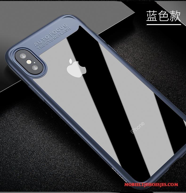 iPhone X Hoesje Blauw All Inclusive Nieuw Siliconen Zacht Trend Doorzichtig