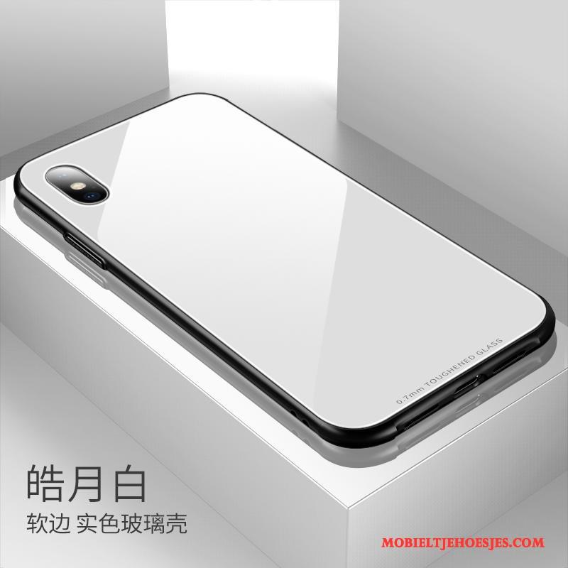 iPhone X Hoesje Dun Doorzichtig Hoes Rood Glas Siliconen Anti-fall