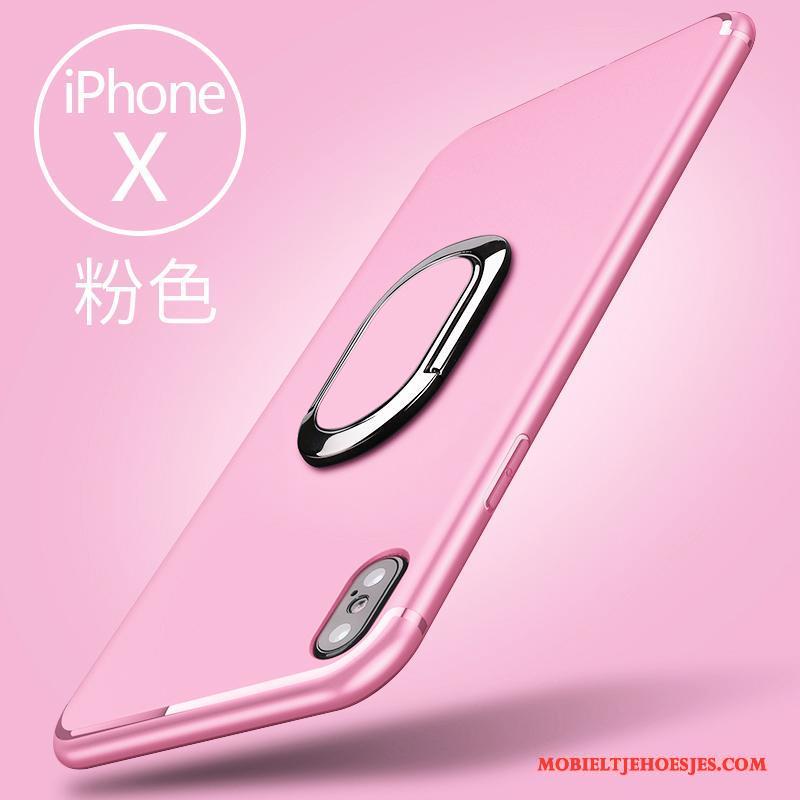 iPhone X Hoesje Dun Ondersteuning Zacht Roze Schrobben Hoes Nieuw