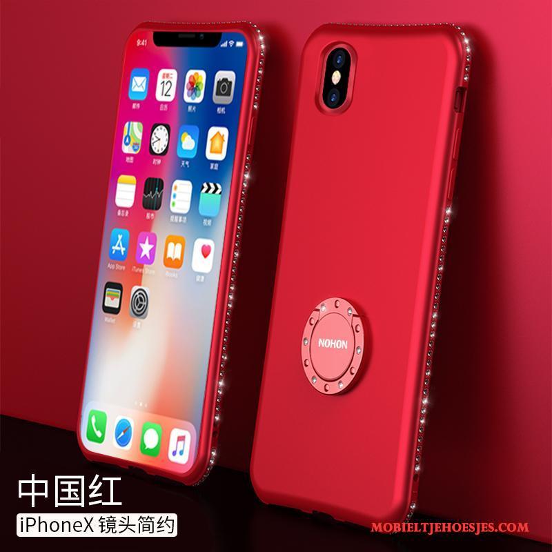 iPhone X Hoesje Dun Trend Hoes Siliconen Rood Rose Goud Nieuw