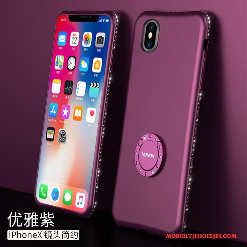 iPhone X Hoesje Dun Trend Hoes Siliconen Rood Rose Goud Nieuw