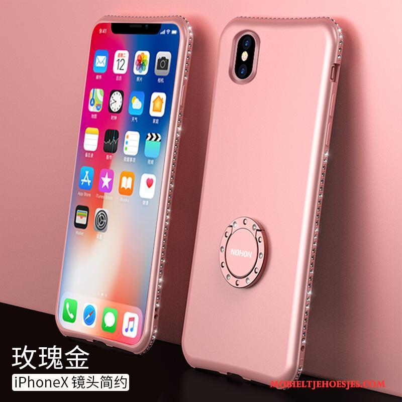 iPhone X Hoesje Dun Trend Hoes Siliconen Rood Rose Goud Nieuw