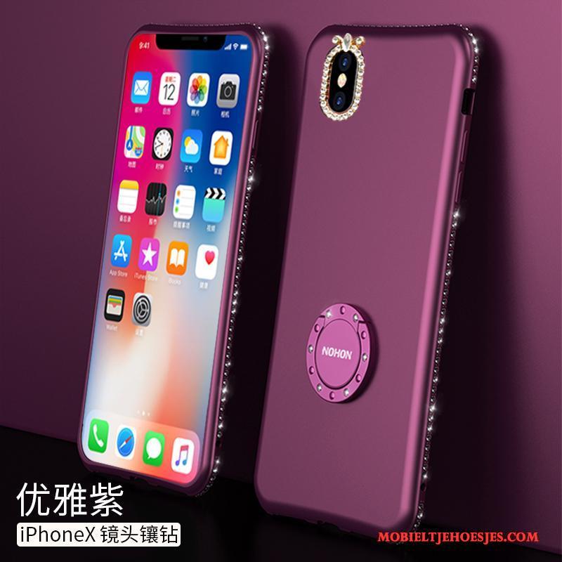 iPhone X Hoesje Dun Trend Hoes Siliconen Rood Rose Goud Nieuw