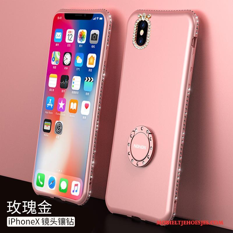 iPhone X Hoesje Dun Trend Hoes Siliconen Rood Rose Goud Nieuw