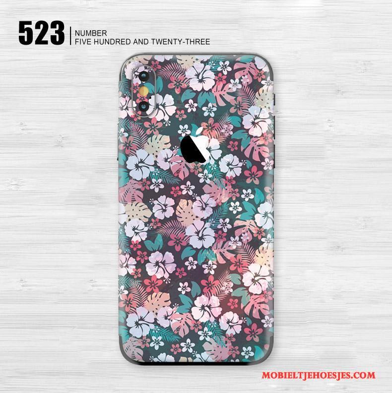 iPhone X Hoesje Geel Geschilderd Mobiele Telefoon Bescherming Skärmskydd Kunst Bloemen