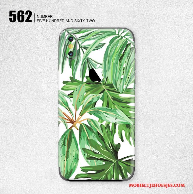 iPhone X Hoesje Geel Geschilderd Mobiele Telefoon Bescherming Skärmskydd Kunst Bloemen