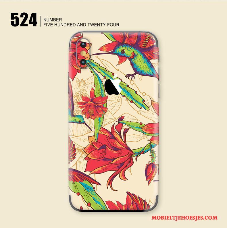 iPhone X Hoesje Geel Geschilderd Mobiele Telefoon Bescherming Skärmskydd Kunst Bloemen