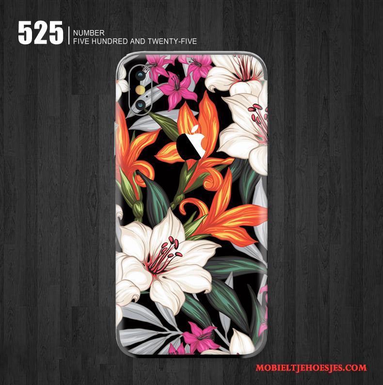 iPhone X Hoesje Geel Geschilderd Mobiele Telefoon Bescherming Skärmskydd Kunst Bloemen