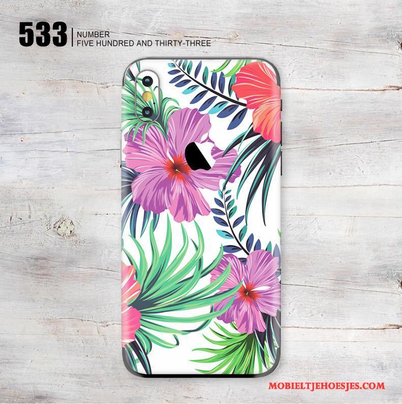 iPhone X Hoesje Geel Geschilderd Mobiele Telefoon Bescherming Skärmskydd Kunst Bloemen