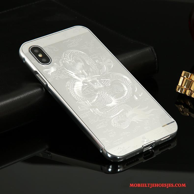 iPhone X Hoesje Omlijsting Persoonlijk Anti-fall Metaal Bescherming Mobiele Telefoon