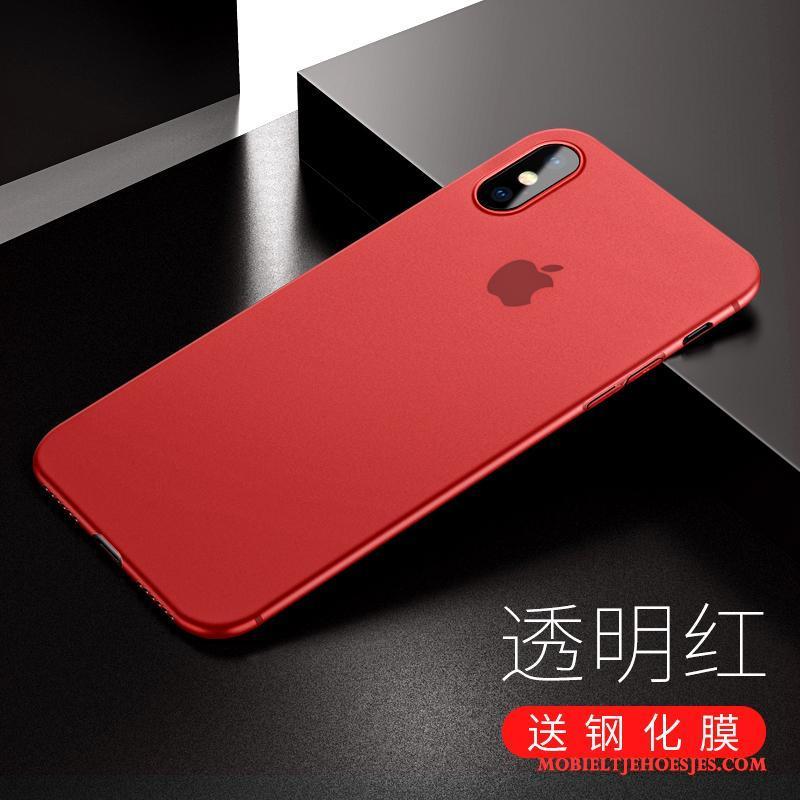 iPhone X Hoesje Rood Anti-fall Dun Nieuw All Inclusive Hoes Hard