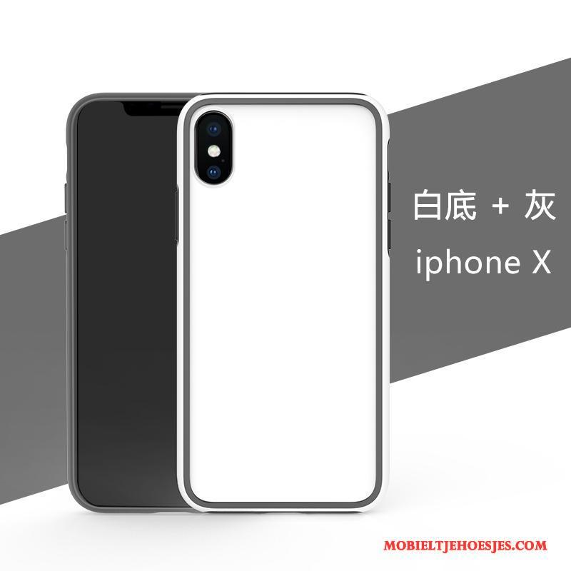 iPhone X Hoesje Scheppend Nieuw Hanger Hoes Anti-fall Siliconen Wit