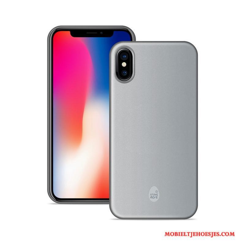 iPhone X Hoesje Telefoon Bescherming Oranje Schrobben Dun