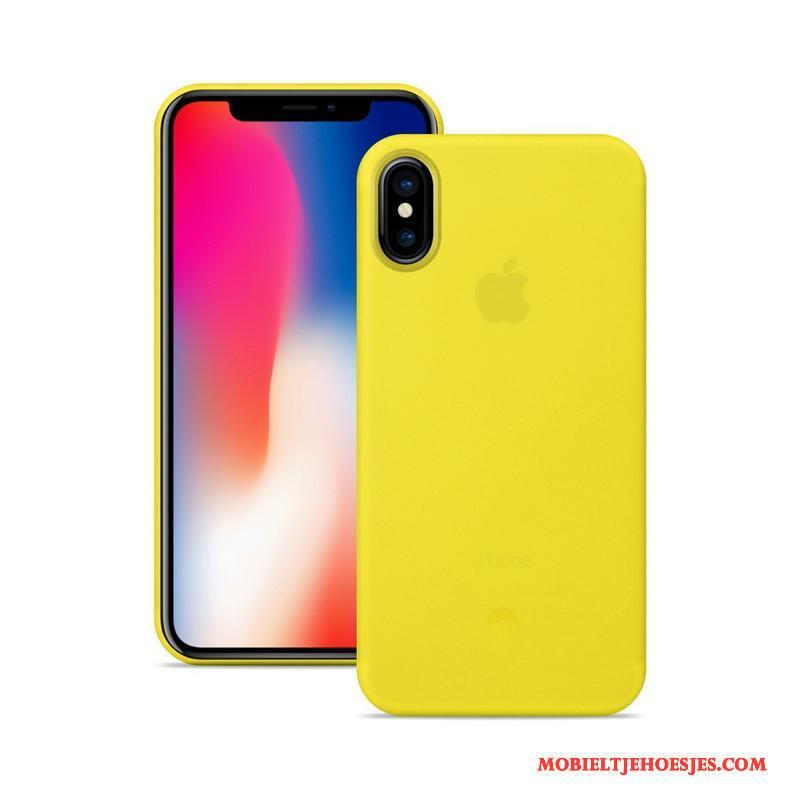 iPhone X Hoesje Telefoon Bescherming Oranje Schrobben Dun