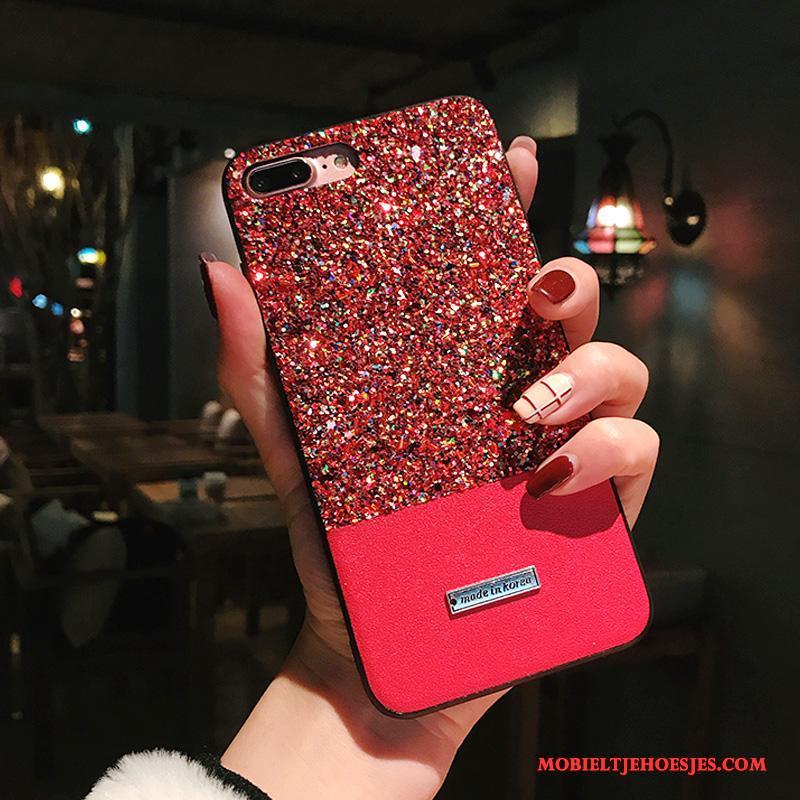 iPhone X Hoesje Telefoon Roze Gekleurde Gemengde Kleuren Met Strass Scheppend Anti-fall