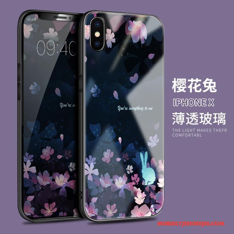 iPhone X Hoesje Trend Scheppend Glas Anti-fall All Inclusive Nieuw Siliconen