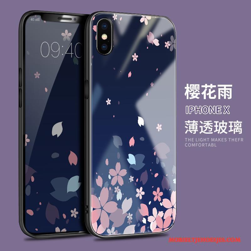 iPhone X Hoesje Trend Scheppend Glas Anti-fall All Inclusive Nieuw Siliconen