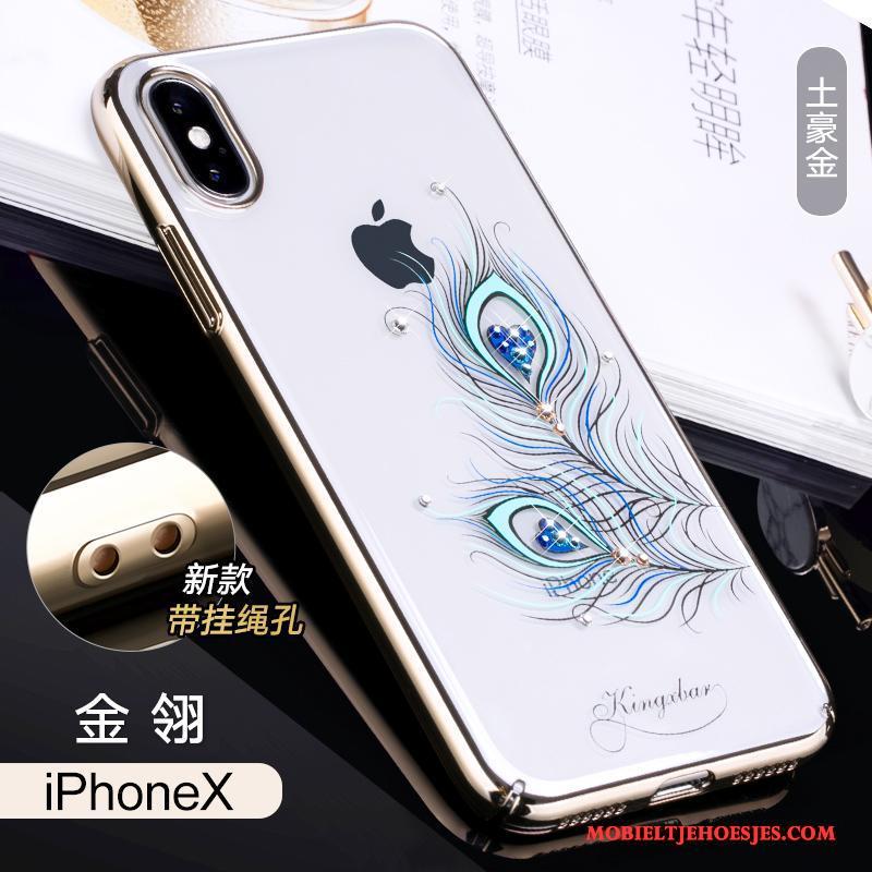 iPhone X Met Strass Rose Goud Hard Hoes Hoesje Telefoon Nieuw Luxe