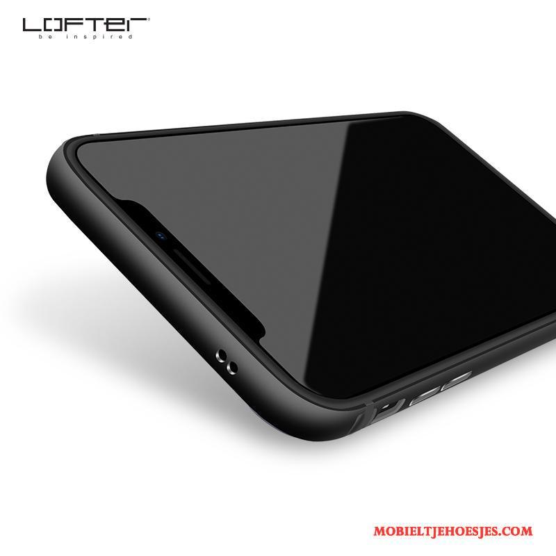 iPhone X Zwart Hoesje Telefoon Schrobben Bedrijf All Inclusive Zilver Siliconen