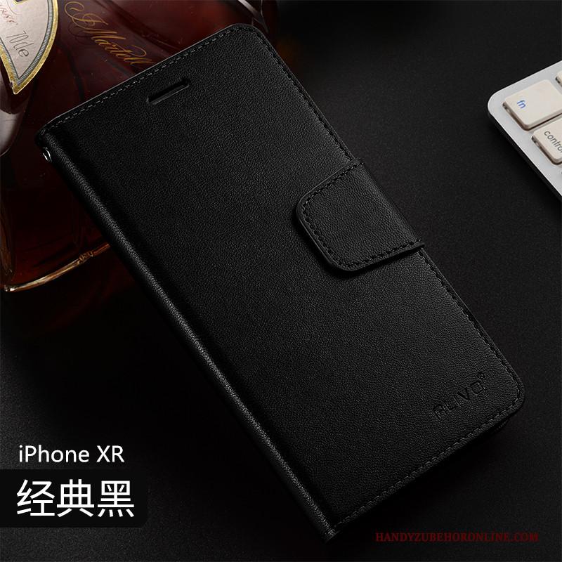 iPhone Xr Hoesje Anti-fall All Inclusive Leren Etui Siliconen Clamshell Goud Bescherming