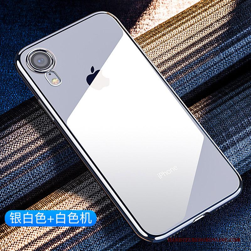 iPhone Xr Hoesje Scheppend Anti-fall Echte Dun Siliconen Blauw Doorzichtig