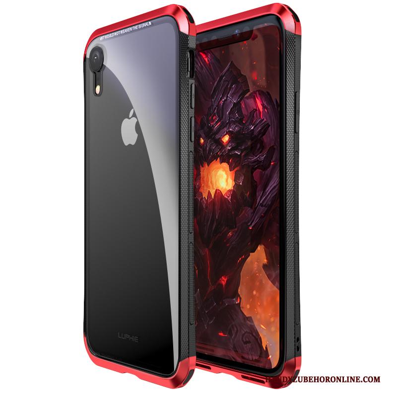 iPhone Xr Omlijsting Gehard Glas Lichte En Dun Anti-fall Hoes Hoesje Telefoon Trend