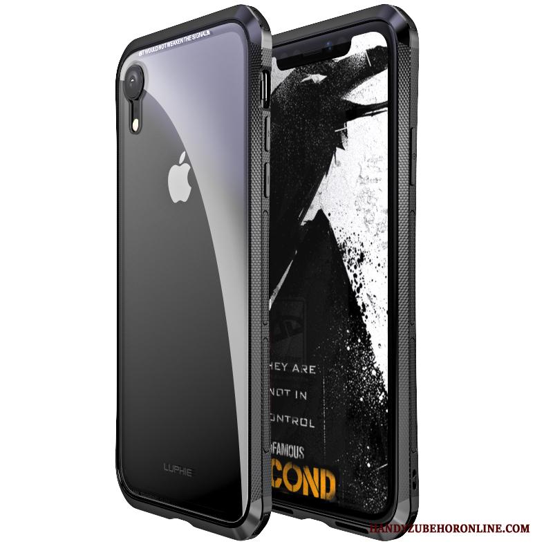 iPhone Xr Omlijsting Gehard Glas Lichte En Dun Anti-fall Hoes Hoesje Telefoon Trend