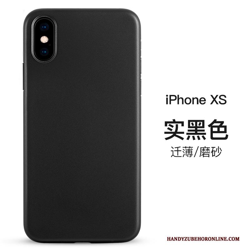iPhone Xs Eenvoudige Hoesje Bescherming Patroon Dun Zwart Bedrijf
