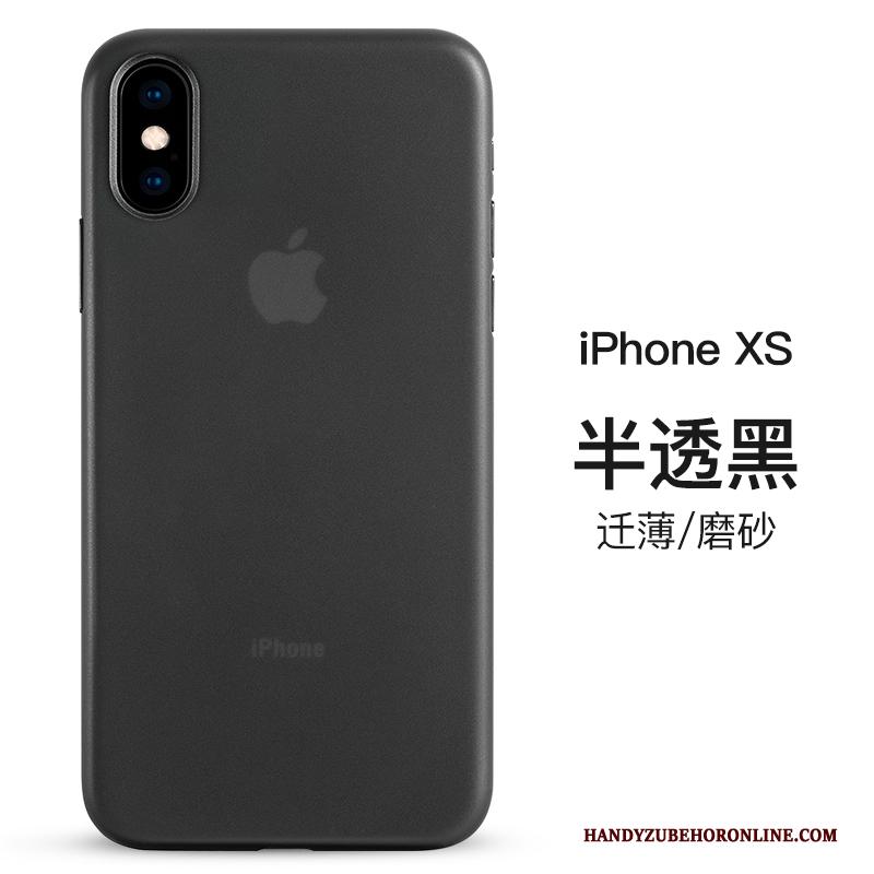 iPhone Xs Eenvoudige Hoesje Bescherming Patroon Dun Zwart Bedrijf