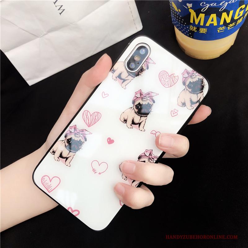 iPhone Xs Glas Hard Hoesje Trendy Merk Net Red All Inclusive Roze