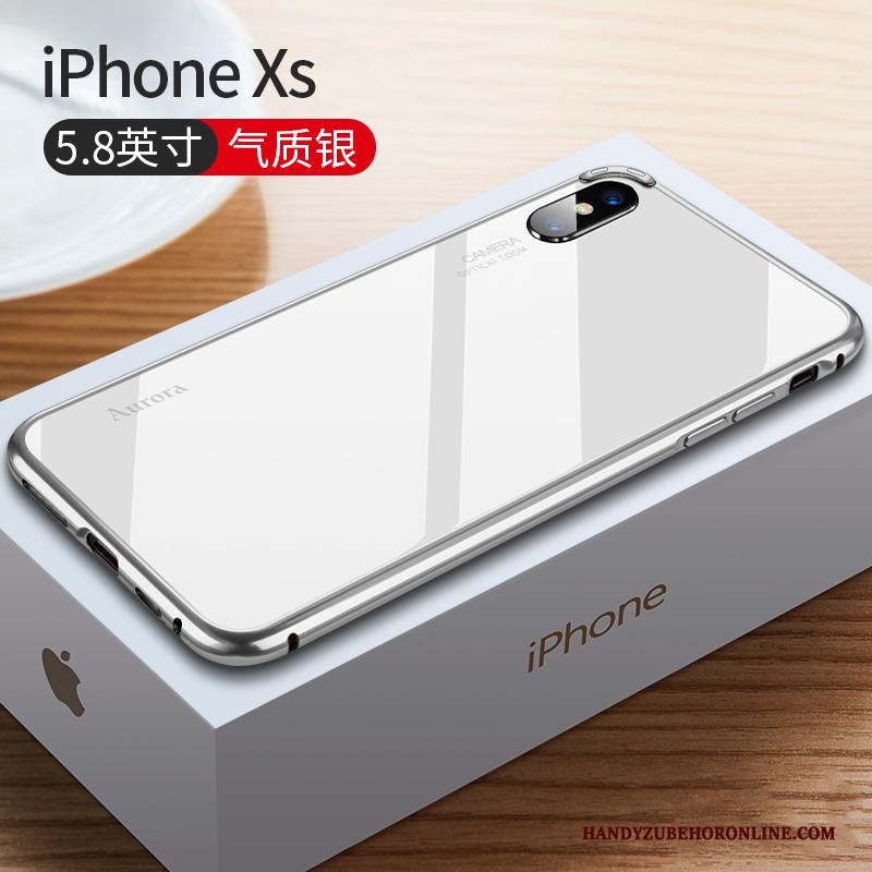 iPhone Xs Hoesje Nieuw Metaal Trendy Merk Rood Anti-fall High End Omlijsting